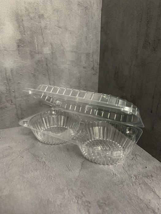 Кондитерская упаковка для тарталеток 2х секционная 2342