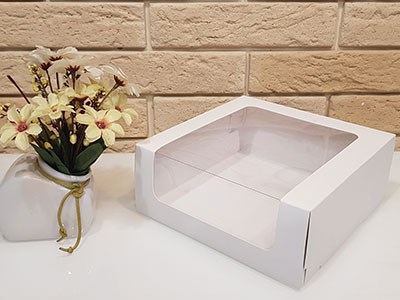 Упаковка "ЧИЗКЕЙК" 180Х180Х70 белый 1677