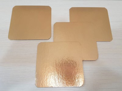 Подложка 135х135 мм.0,8 мм.золото/жемчуг 1877