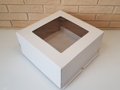 Тортница эконом 300x300х150 мм.с квадратным окном 1696