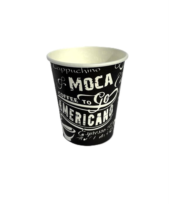 Стакан бумажный одноразовый " Мокка" внутри белый 250 мл. 2424