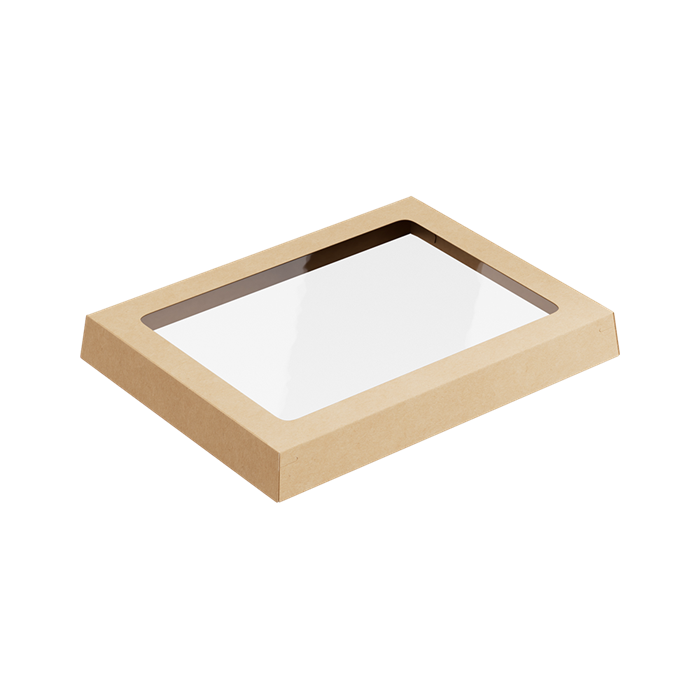 Крышка картонная OneClick 1000 мл с окошком антифог 2373