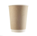 Стакан бумажный двухслойный одноразовый крафт внутри белый 400 мл. 2408